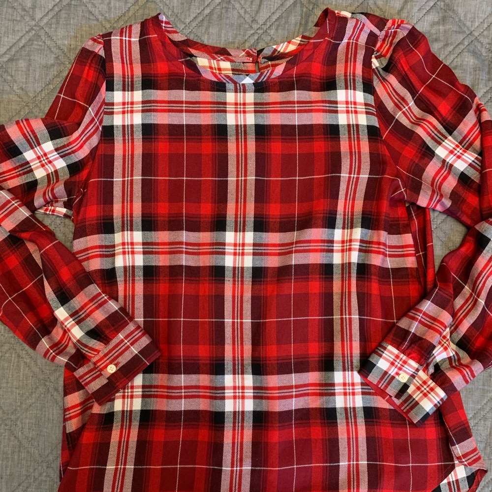 Red Plaid Blouse